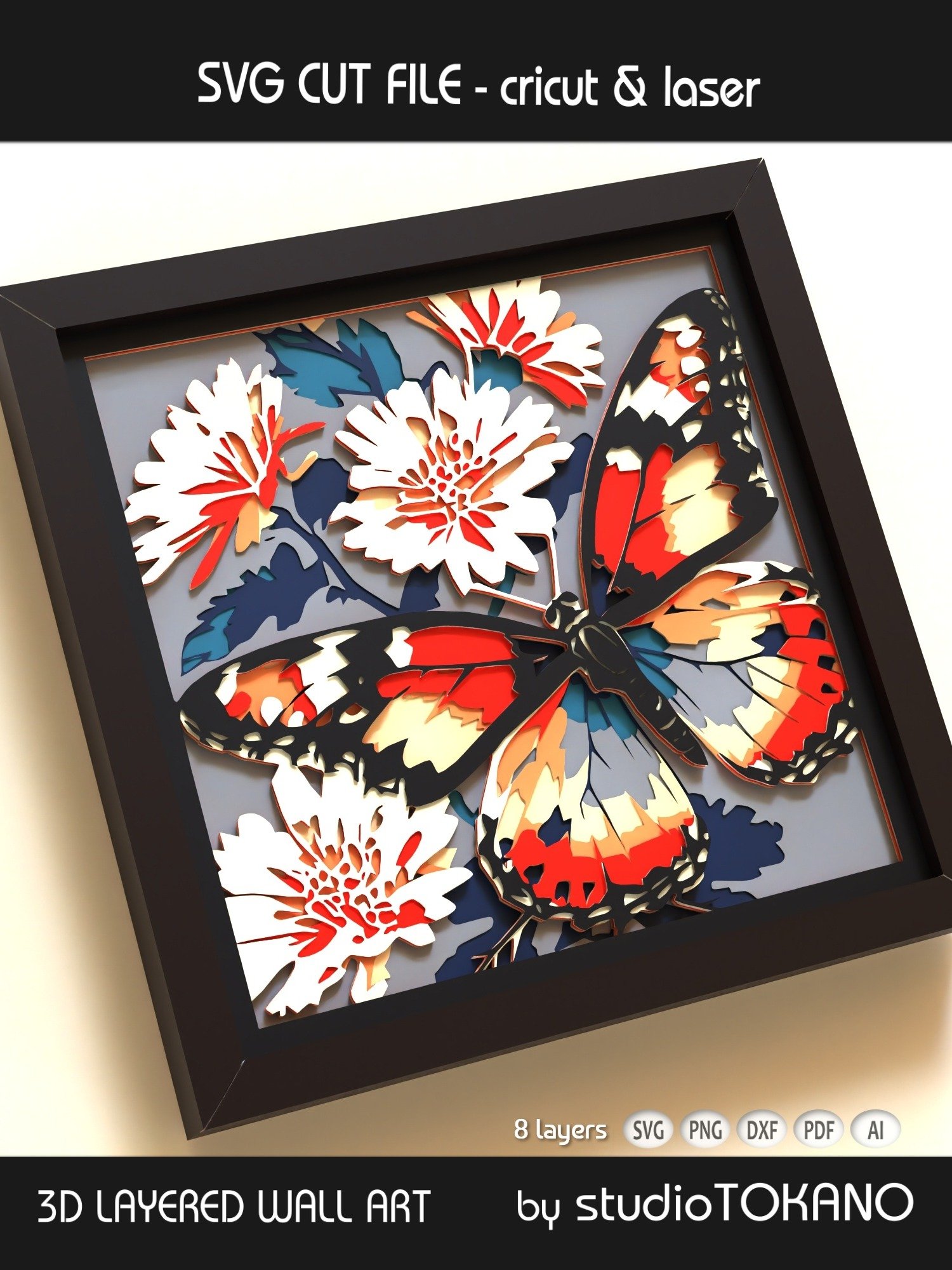 Butterfly Shadow box SVG product image (6)