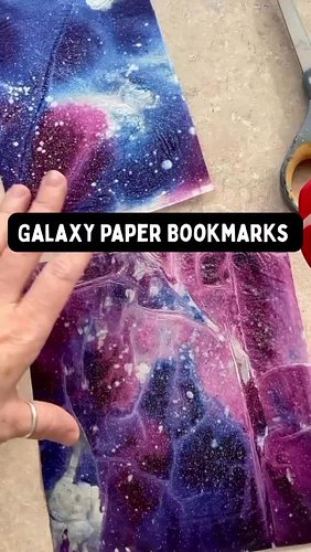 Acrylic ink on tissue paper and medical exam paper makes gorgeous GALAXY PAPERS. Who knew they’d make perfect TRANSLUCENT boo...