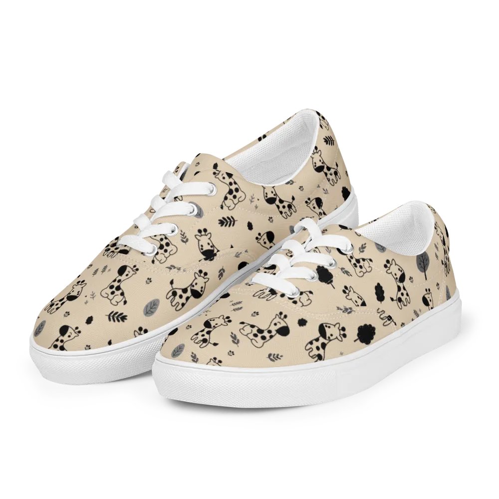 Kawaii Giraffe Pattern Lace-up Canvas Shoes product image (1)