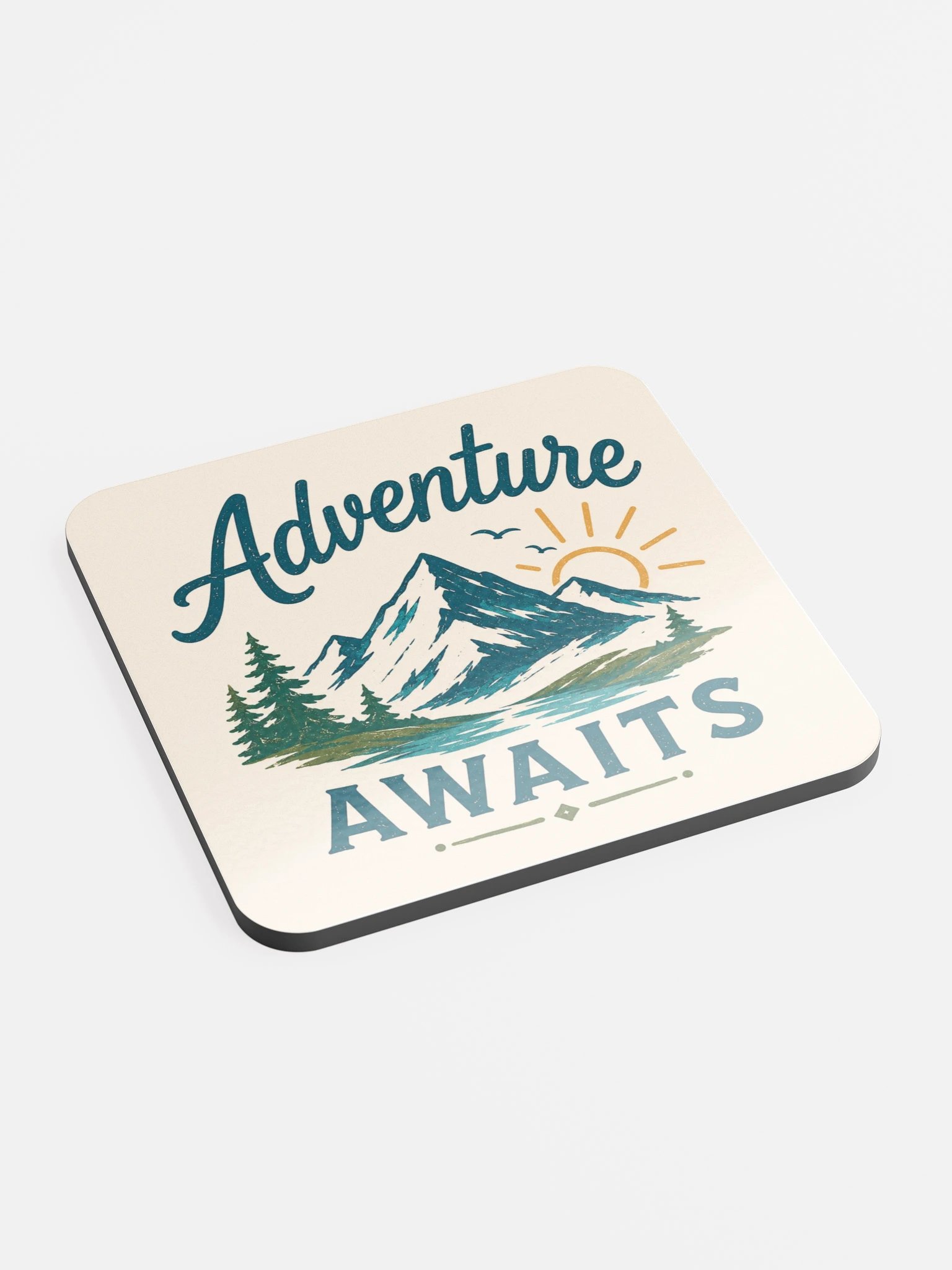 Adventure Awaits Retro Camping Cork Coaster product image (2)