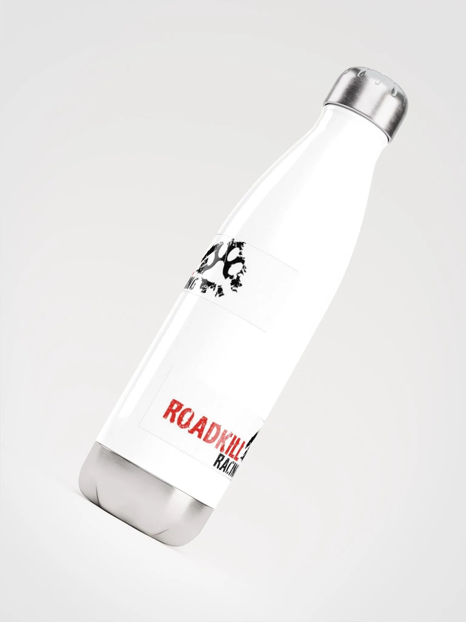 White steel pawprint logo bottle product image (4)