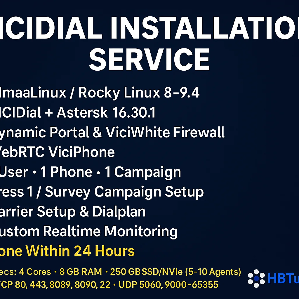 Vicidial Installation with custom Realtime monitoring and Configuration product image (1)