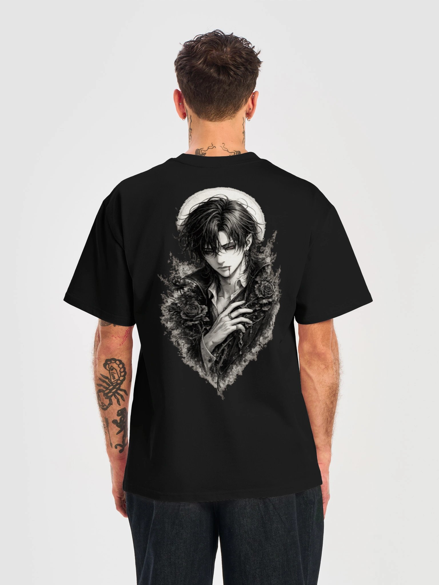Crimson Eclipse – Dark Anime Oversized Graphic T-Shirt | Gothic Streetwear product image (2)