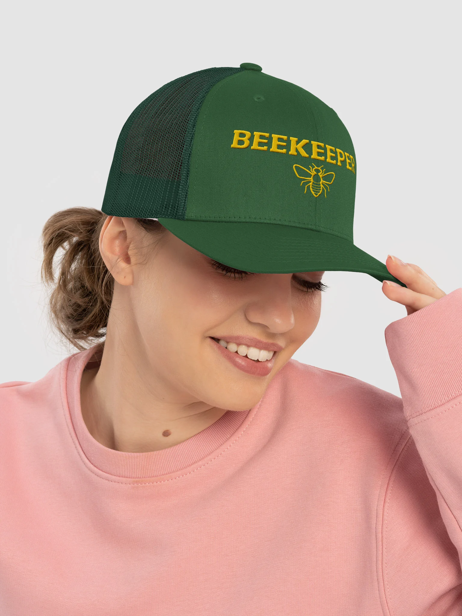Beekeeper Embroidered Trucker Hat, Save The Bees Hat, Beekeeping Cap, Beekeeper Gift, Honey Bee Lover Gift, Bee Keeper Embroidered Cap product image (25)