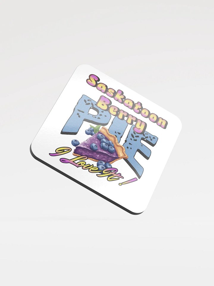Saskatoon Berry Pie I Love It Glossed Cork Coaster product image (2)
