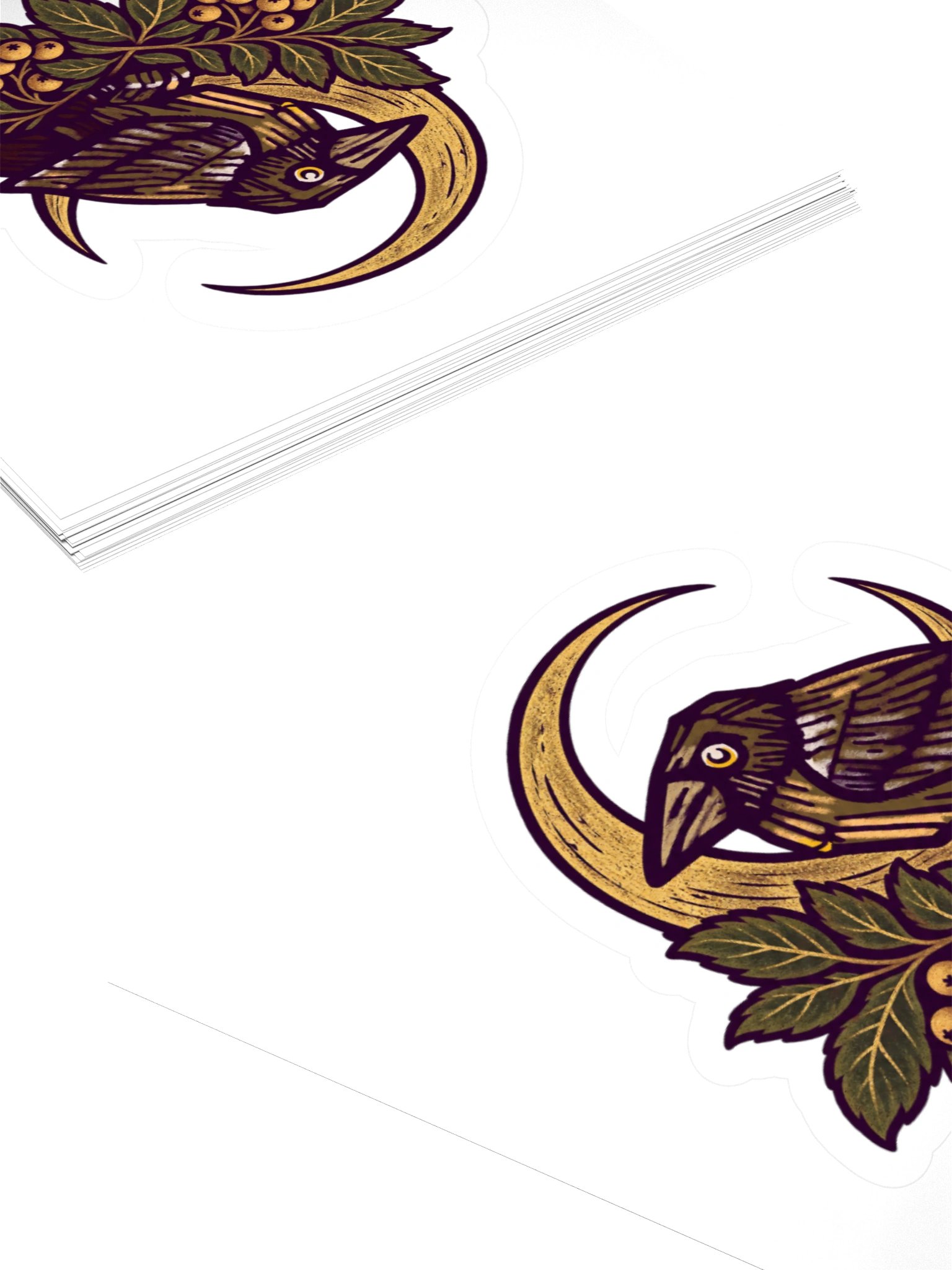 Vintage Bird Moon Kiss Cut Sticker product image (10)