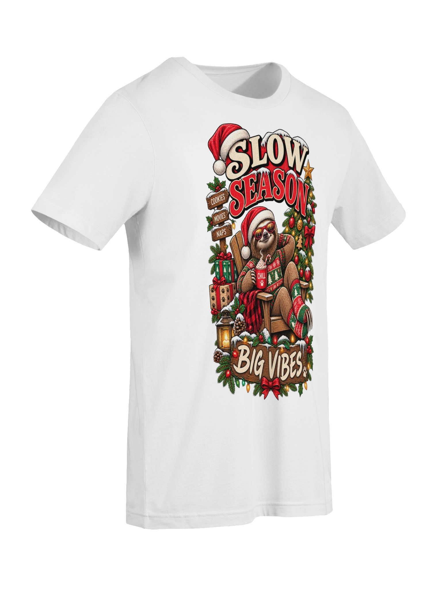 Slow Season Big Vibes Sloth Christmas Shirt | Funny Holiday Sloth Tee product image (7)