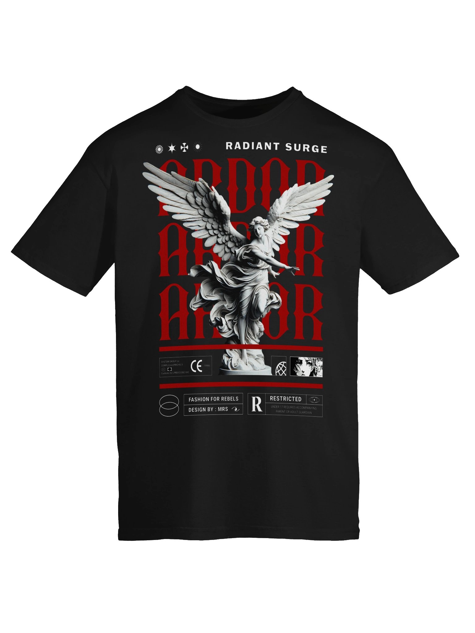 Radiant Surge Angel Statue Graphic Unisex Softstyle T-Shirt product image (4)
