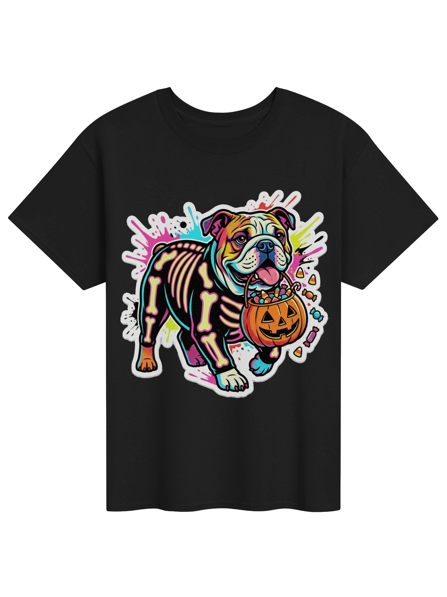 Skeleton Costume Bulldog Tee product image (1)