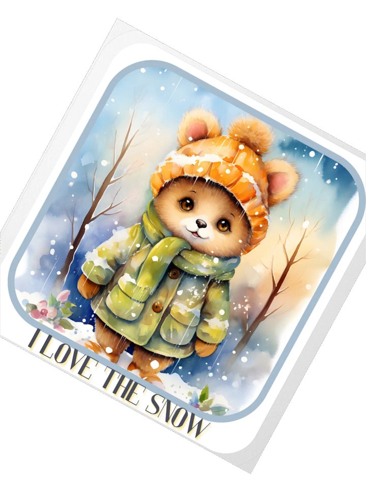I Love The Snow, Bear Sticker product image (1)