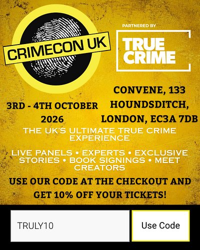 @crimecon_uk is THIS WEEKEND! We are so looking forward to being there and we hope to see you too! Use our code for savings o...