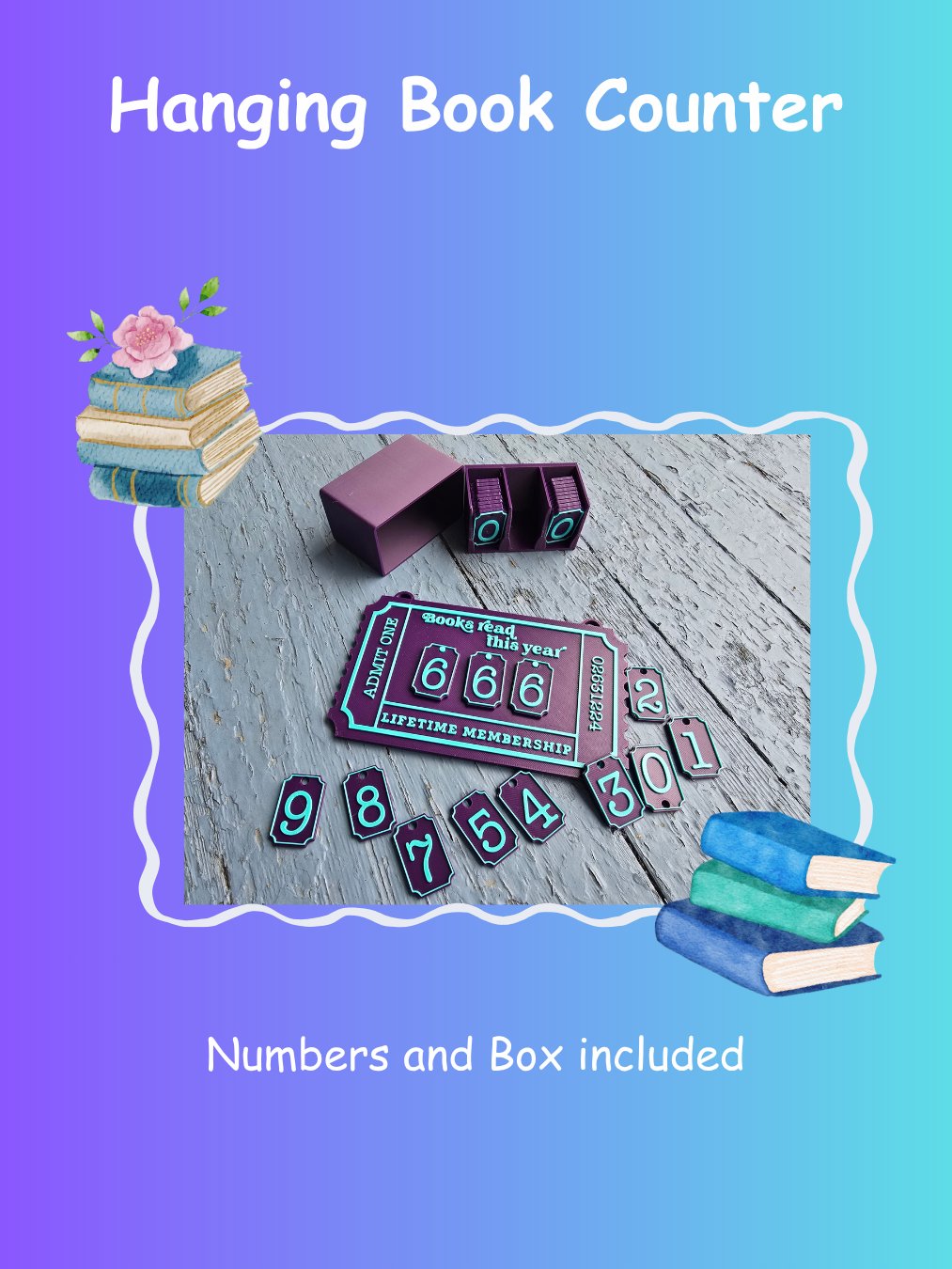 Ready to ship Books Read Ticket tracker product image (1)