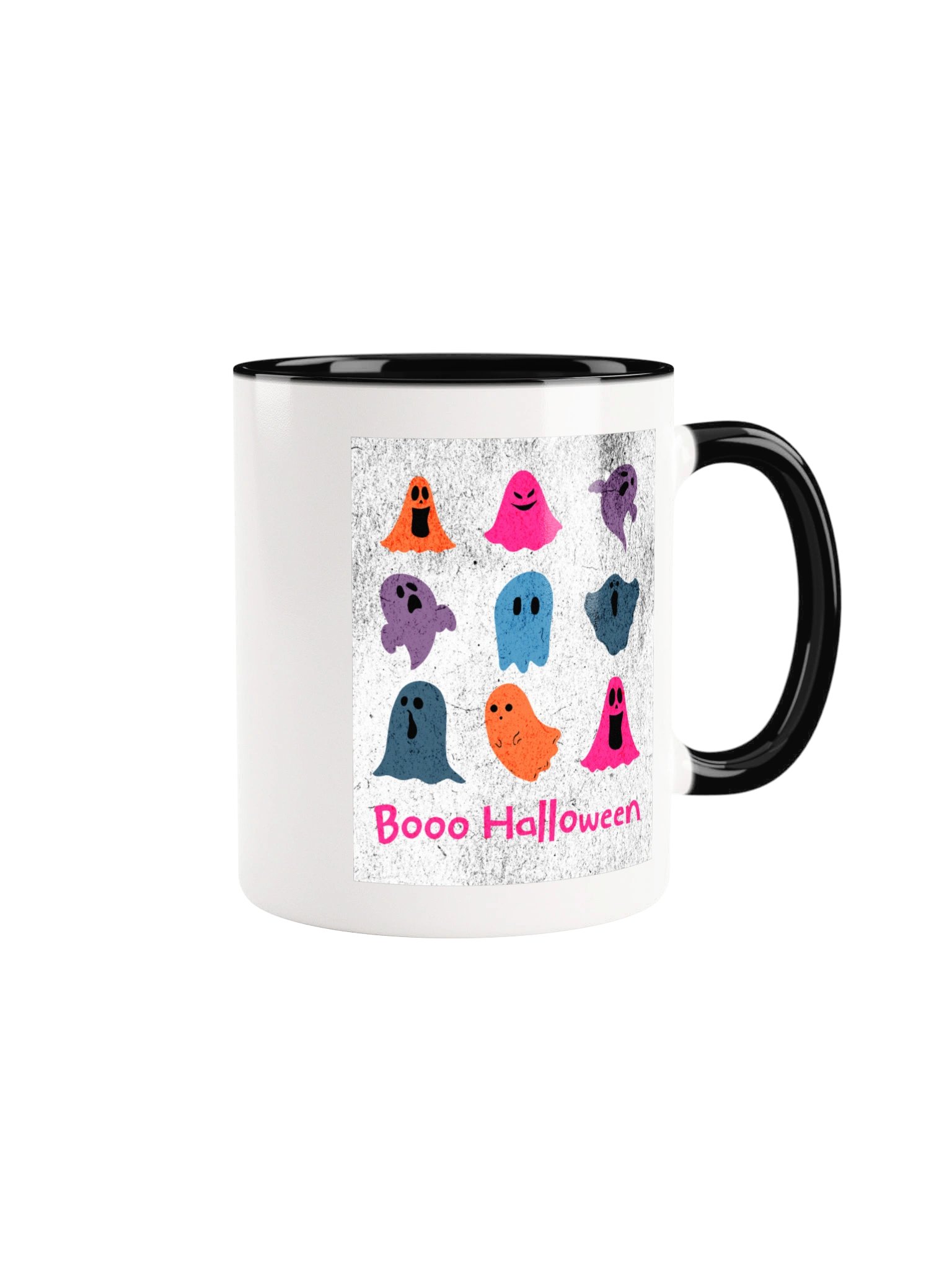 Booo Halloween Mug - Cute Colorful Ghosts Halloween Coffee Mug | Funny Retro Ghost Mug product image (1)