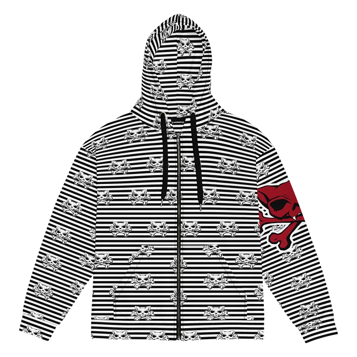 Blaque and White Kat Skull Remix Stripped Hoodie product image (1)