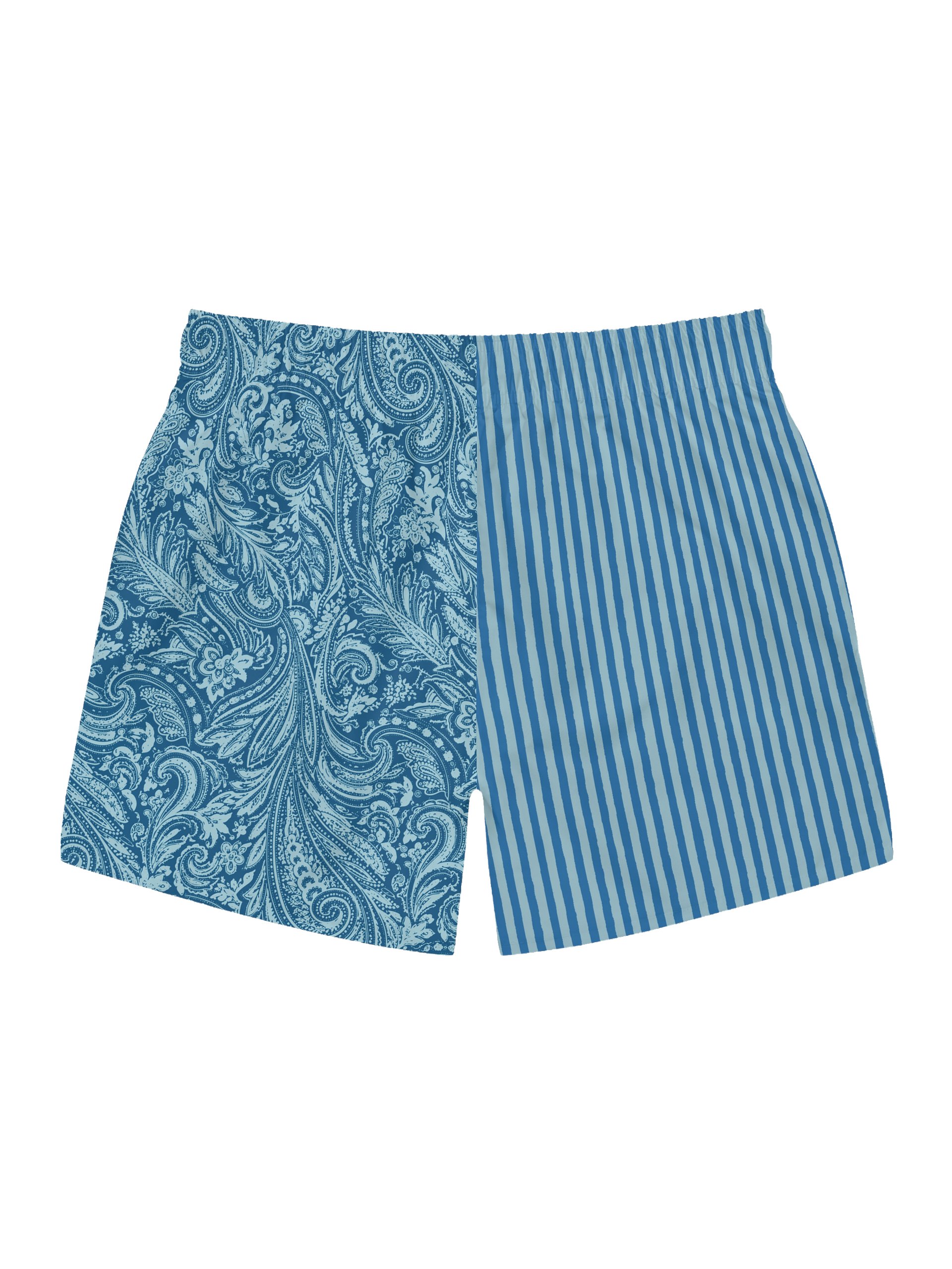 Ocean Blue Paisley and Stripes Swim Trunks product image (2)
