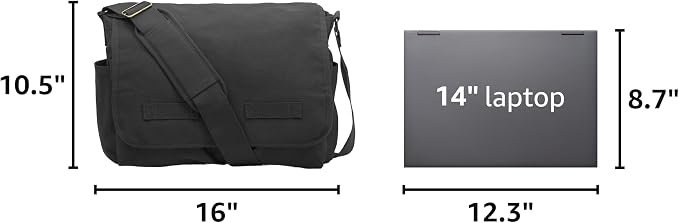 MEEBOY Classic Vintage Messenger Bag - Original Heavyweight Cotton Canvas Shoulder Bag with Upgraded Features product image (7)