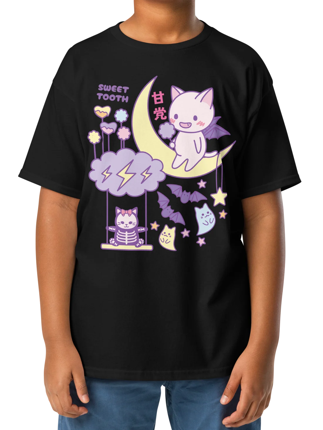 Kawaii Bat Cat - Unisex Youth Heavyweight T-shirt product image (9)
