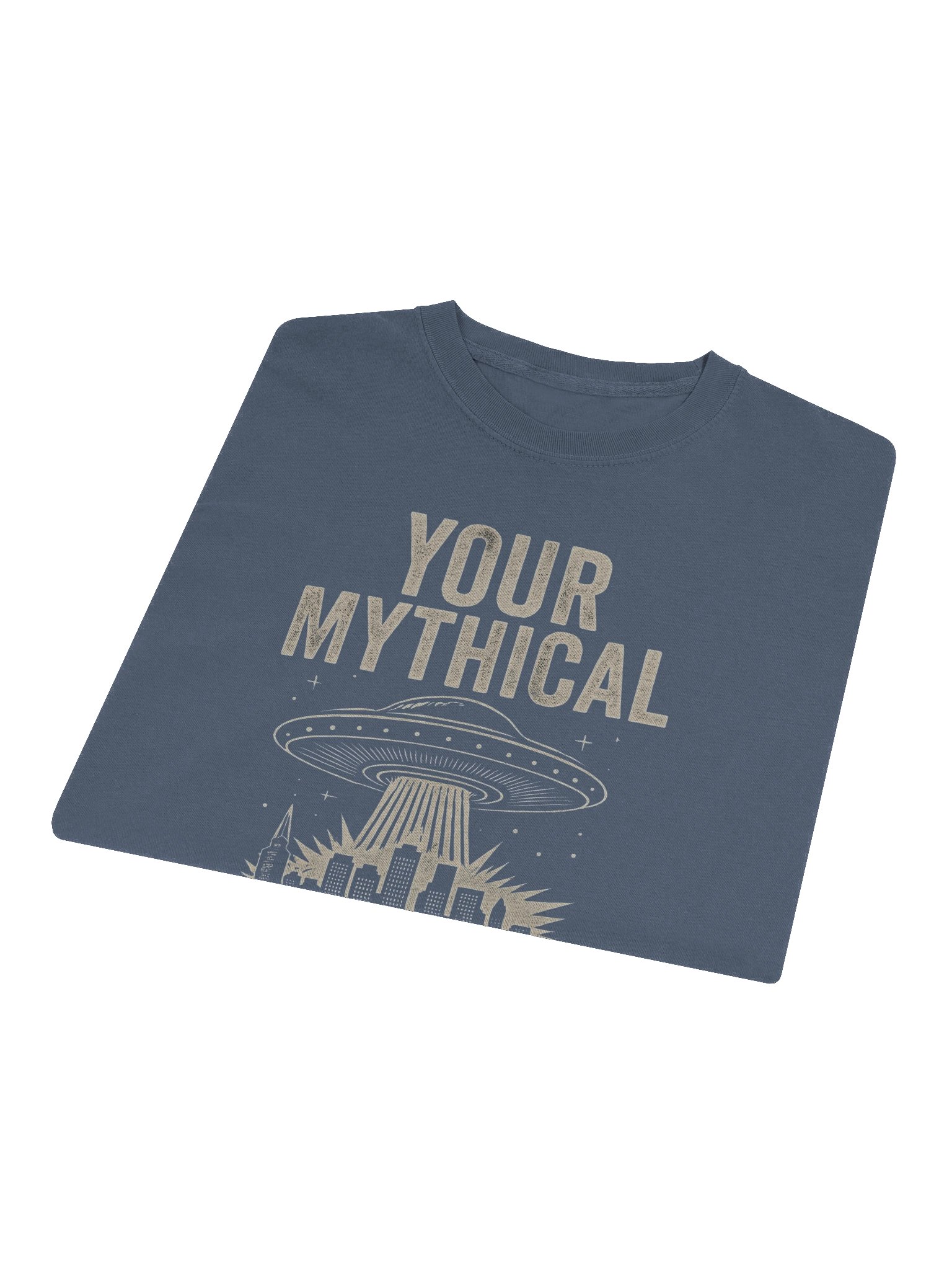 "Your Mythical Space Daddy" Long Sleeve Shirt – Dark Sci-Fi Cityscape Graphic Long Sleeve Tee | Funny Sarcastic Alien Humor Long Sleeve Shirt product image (1)