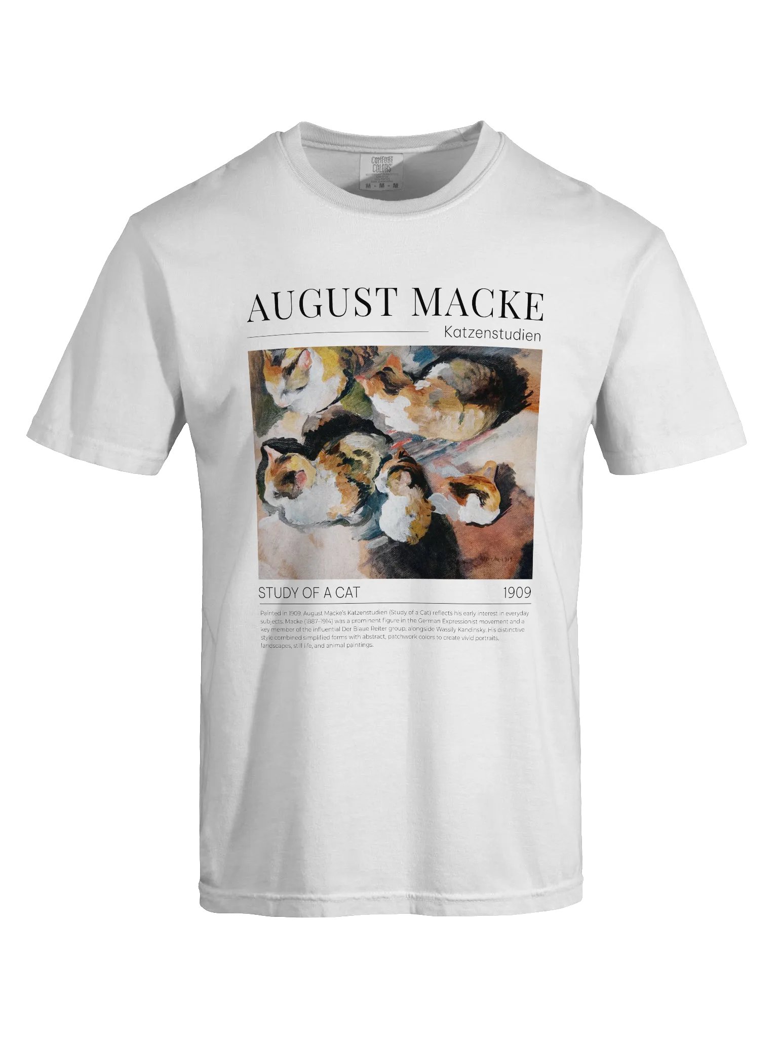 Study of a Cat, August Macke – Relaxed Fit Heavyweight Unisex Cotton T-Shirt product image (1)