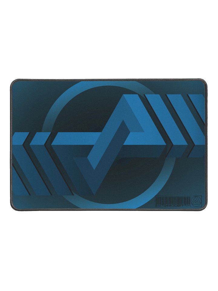 Blue Logo Design on Black Deskmat (12" x 18") product image (1)
