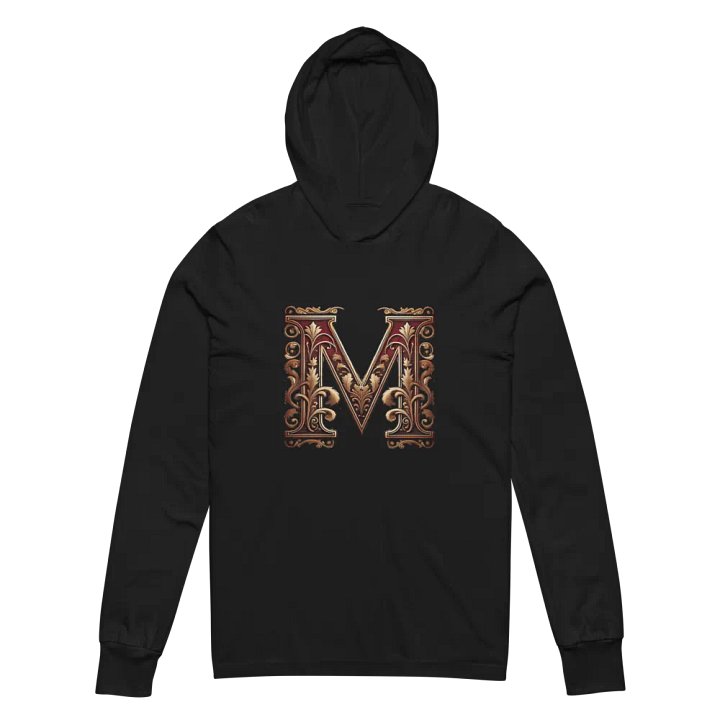 Elegant Floral Letter 'M' Hooded Tee product image (2)