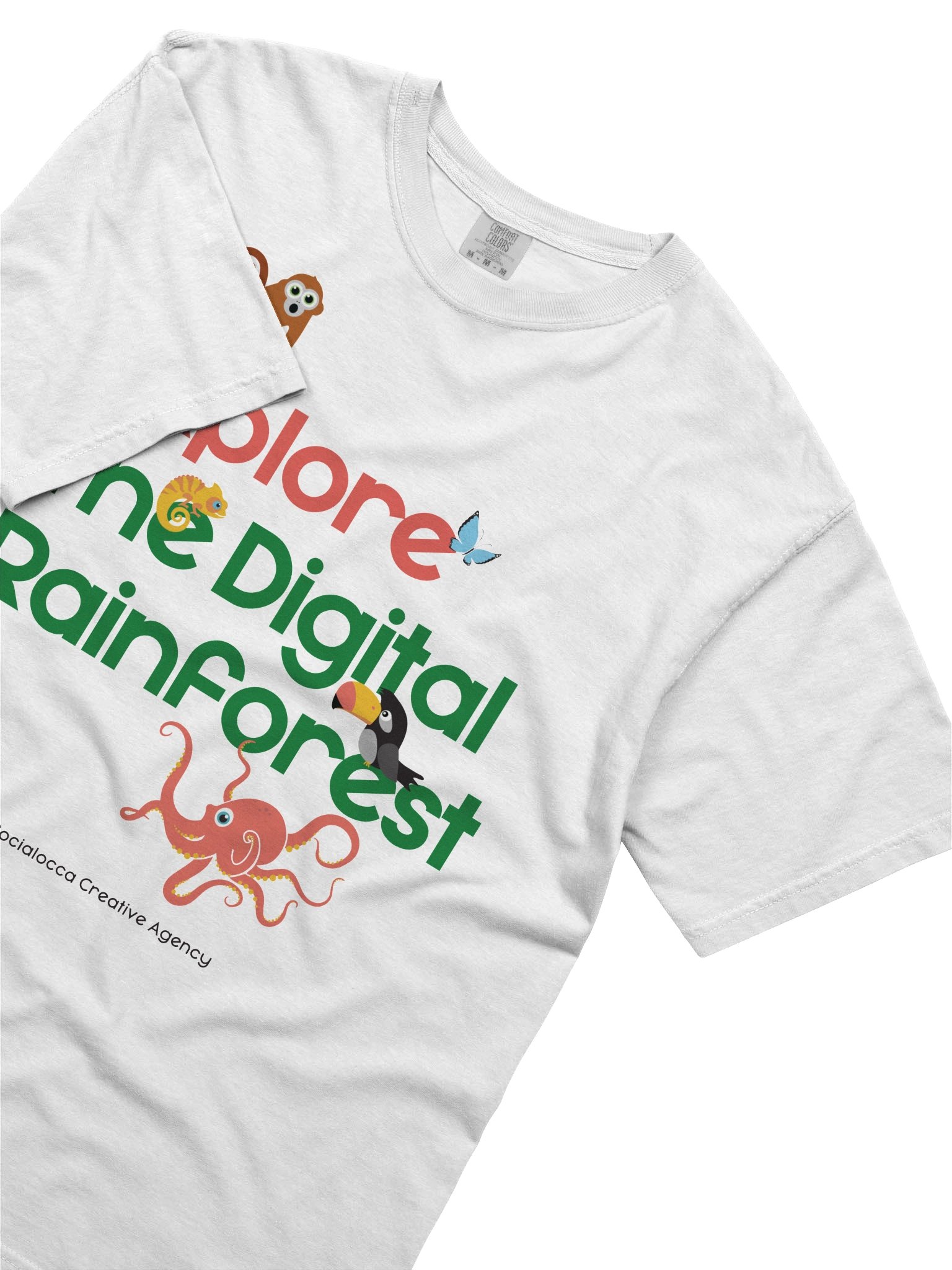 Explore the Digital Rainforest – White Edition Tee product image (3)