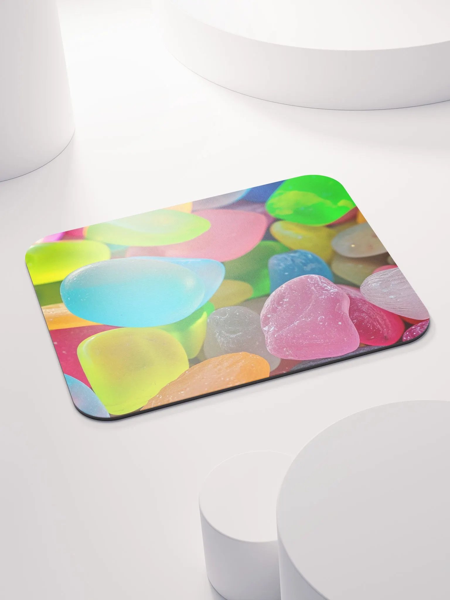 Bright Neon Sea Glass Mouse Pad - Coastal Vibes product image (4)