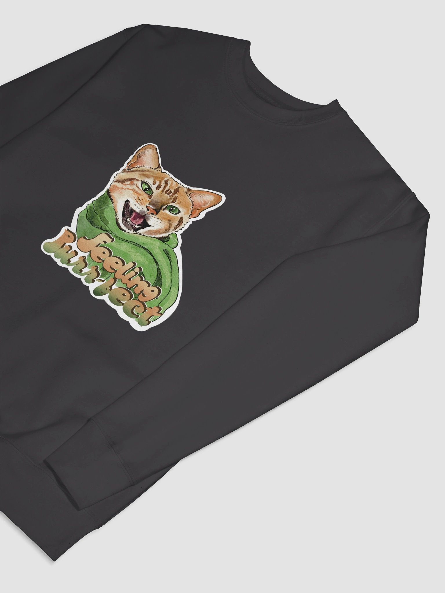 Feeling Purr-fect Cat with a scarf Sweatshirt All colors - Large Print product image (5)