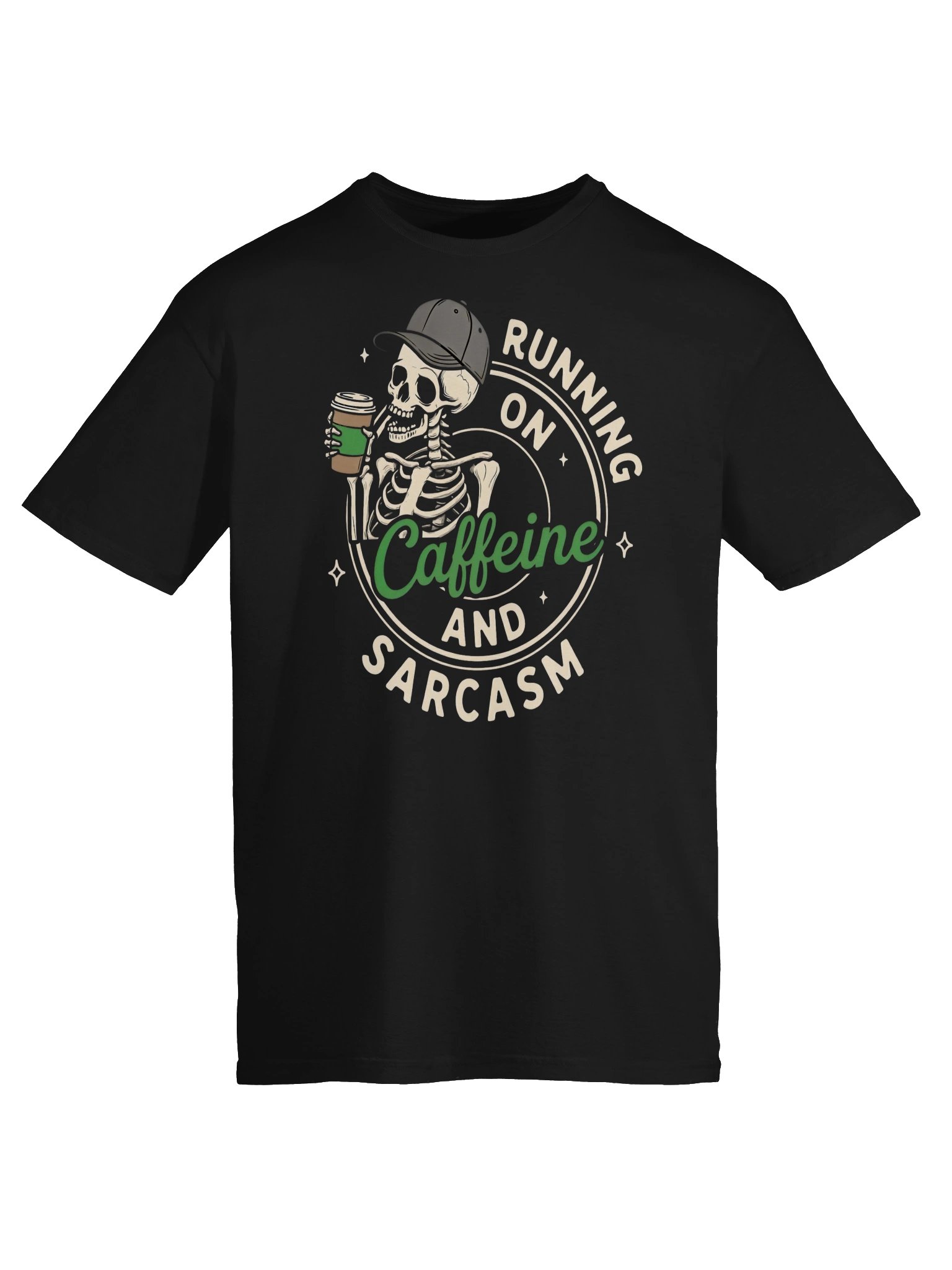 Running on Caffeine and Sarcasm Skeleton Tee product image (15)