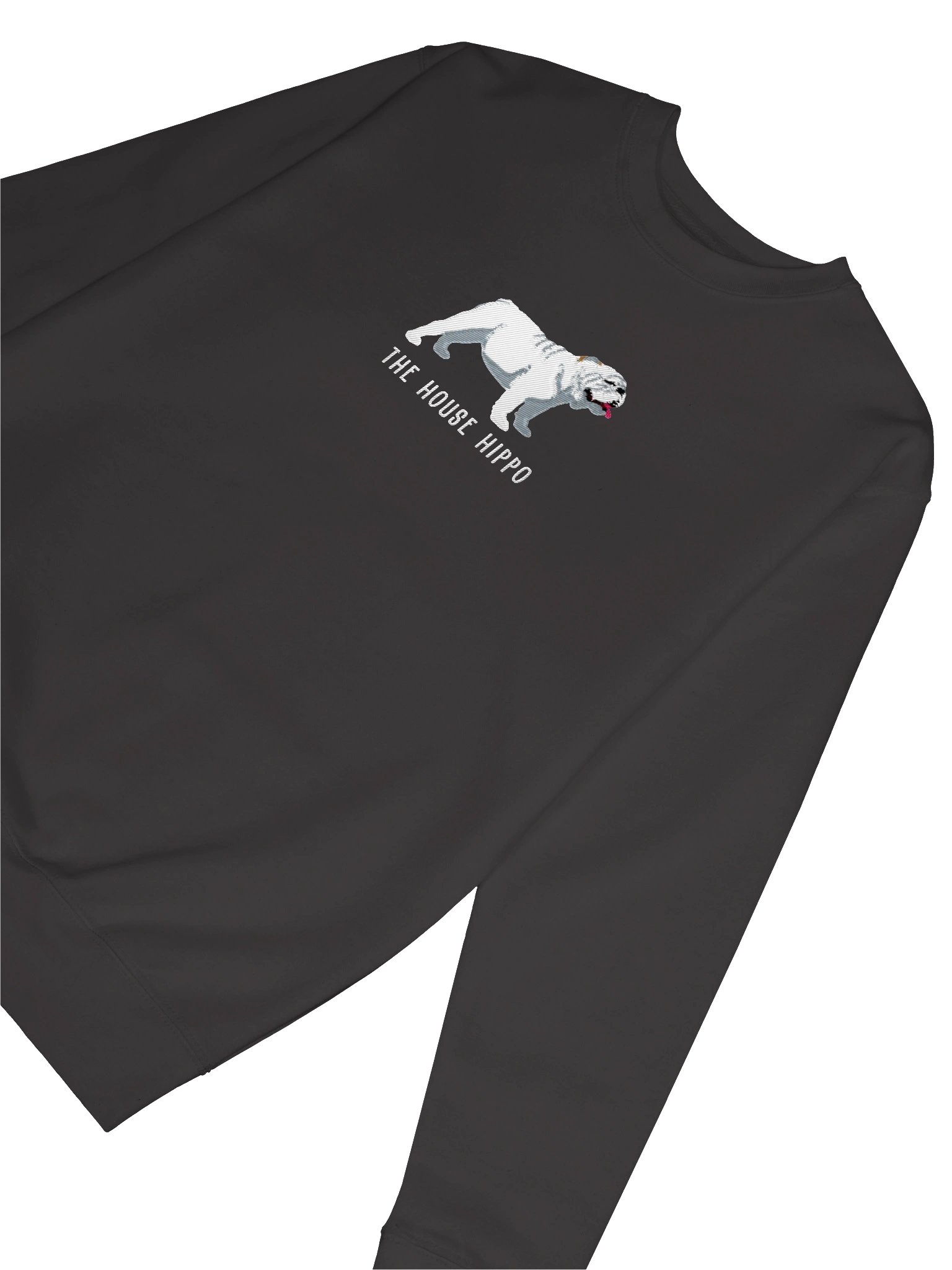 The House Hippo Sweatshirt (Embroidered) of an English Bulldog(White) product image (32)