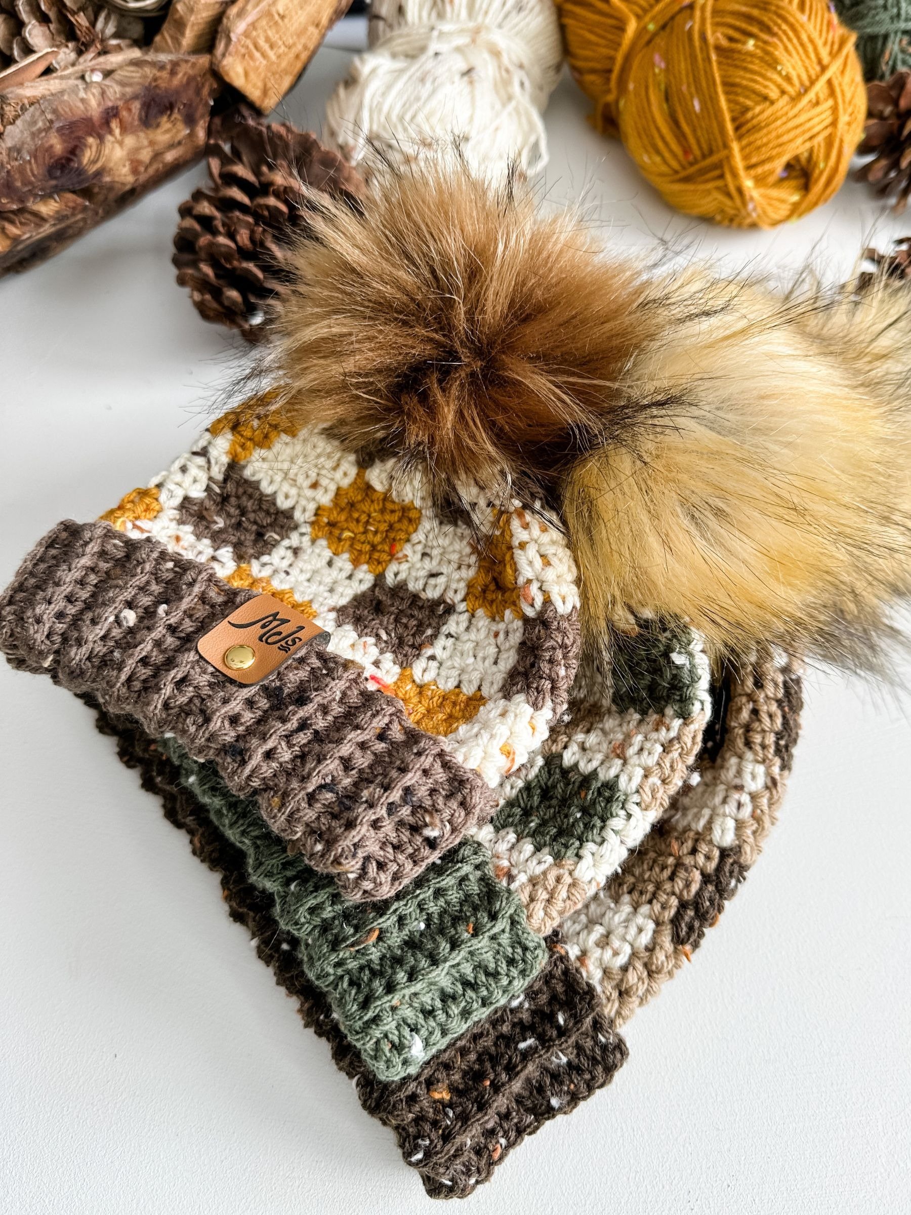 Rustic Buffalo Plaid Hat Crochet Pattern product image (7)