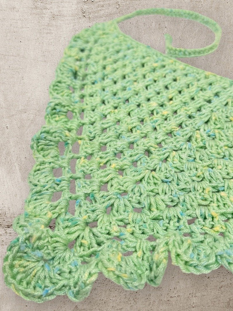 Handmade Crochet Bandana Green with Fleckers and Scrunchie product image (4)