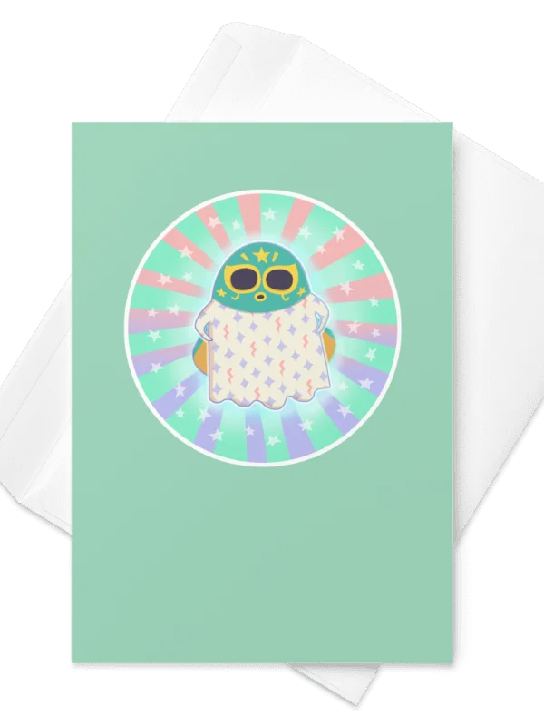 Little Ghost Luchador #2 - Greeting Card product image (2)