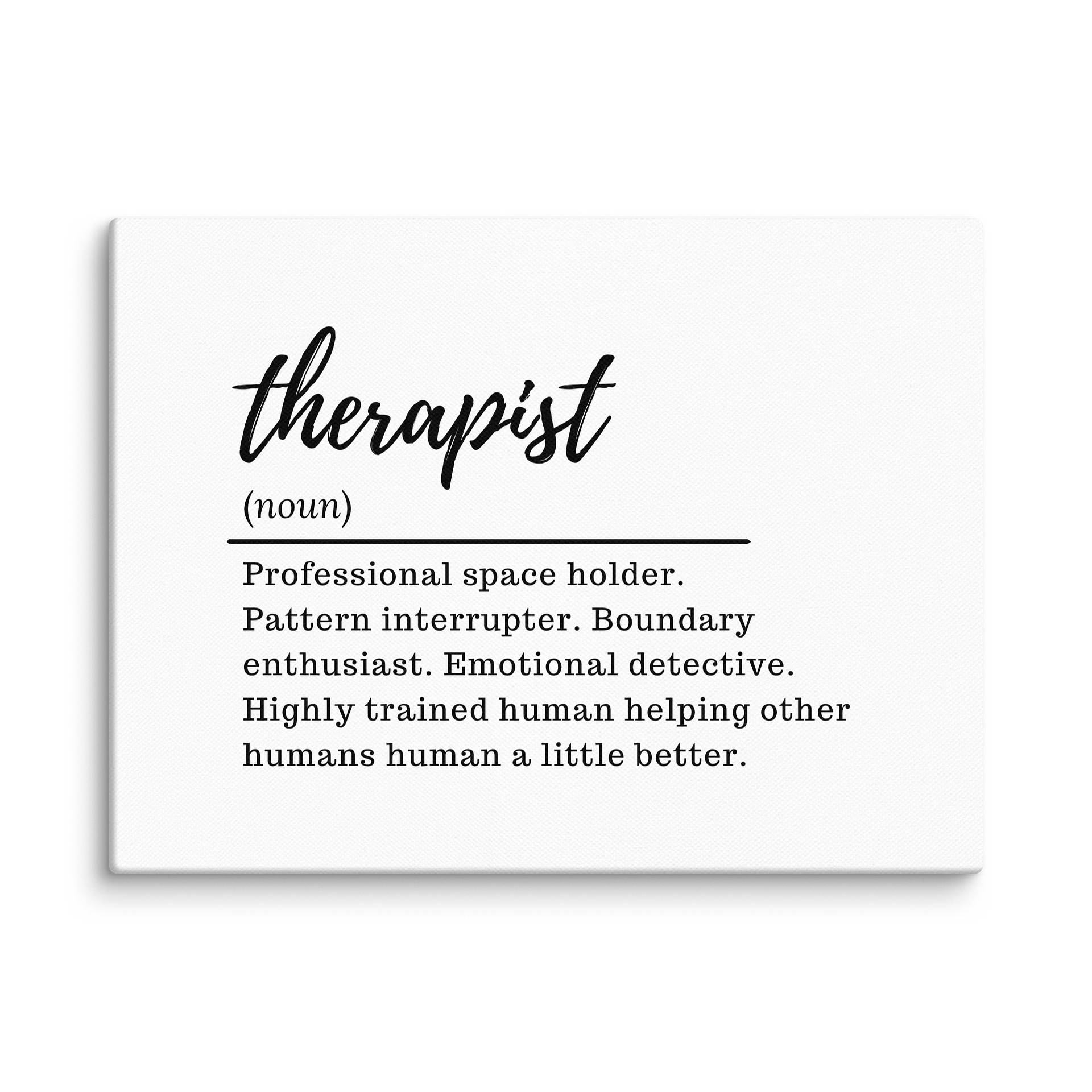 Therapist Minimal Black Canvas Print product image (1)