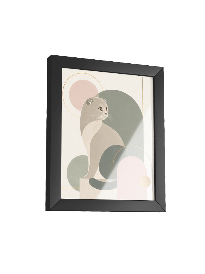 Pastel Cat Geometric Art Framed Poster product image (2)