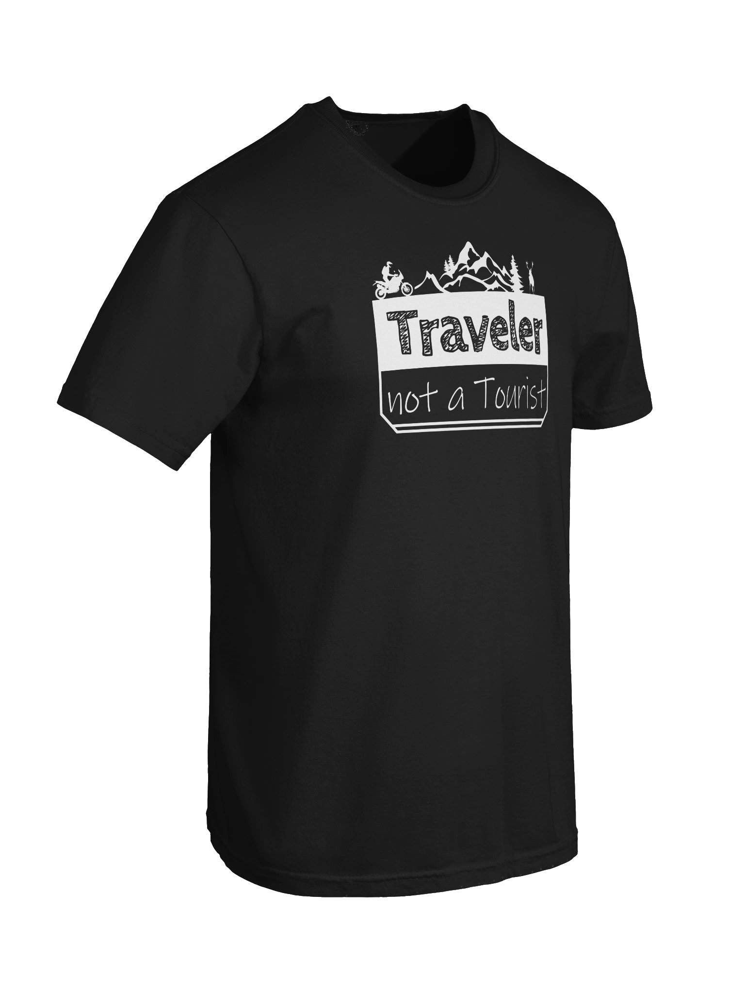 Traveler not a Tourist (white) | Adventure Motorcycle T-Shirt product image (13)