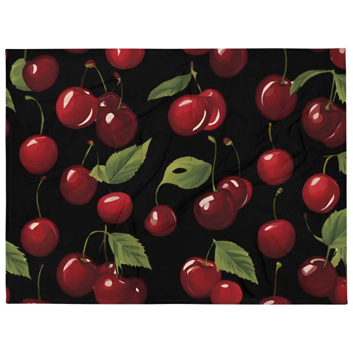 Cherry Blooms Fruit Design Throw Blanket product image (1)