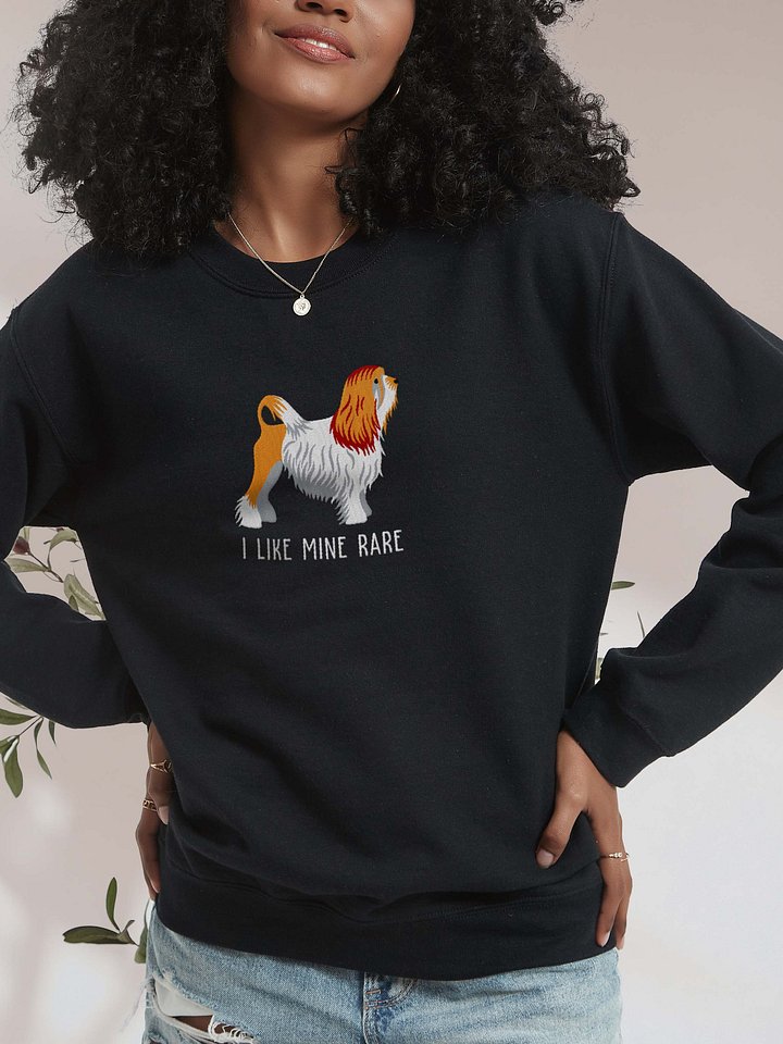 I Like Mine Rare Sweatshirt (Embroidered) of a Löwchen(Brown & White) product image (2)