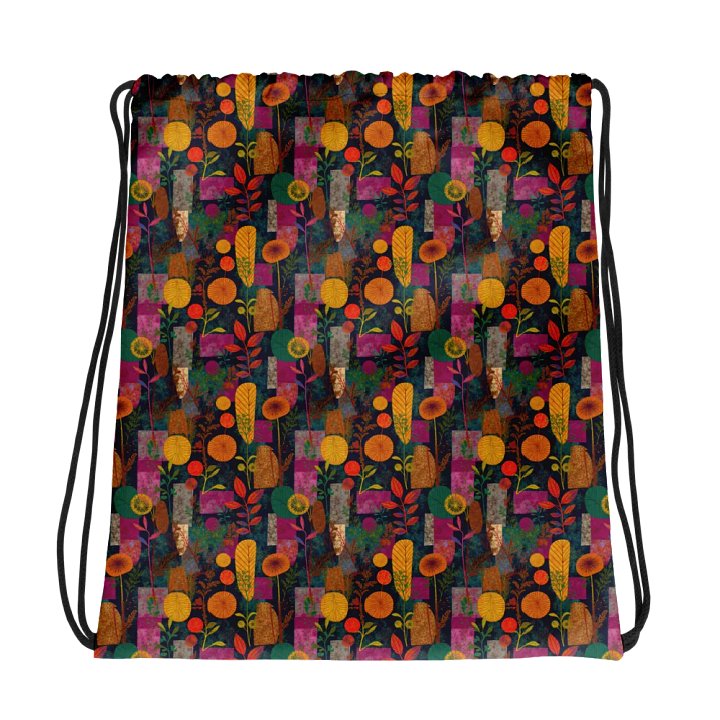 Floral Geometry Drawstring Gym Bag product image (1)