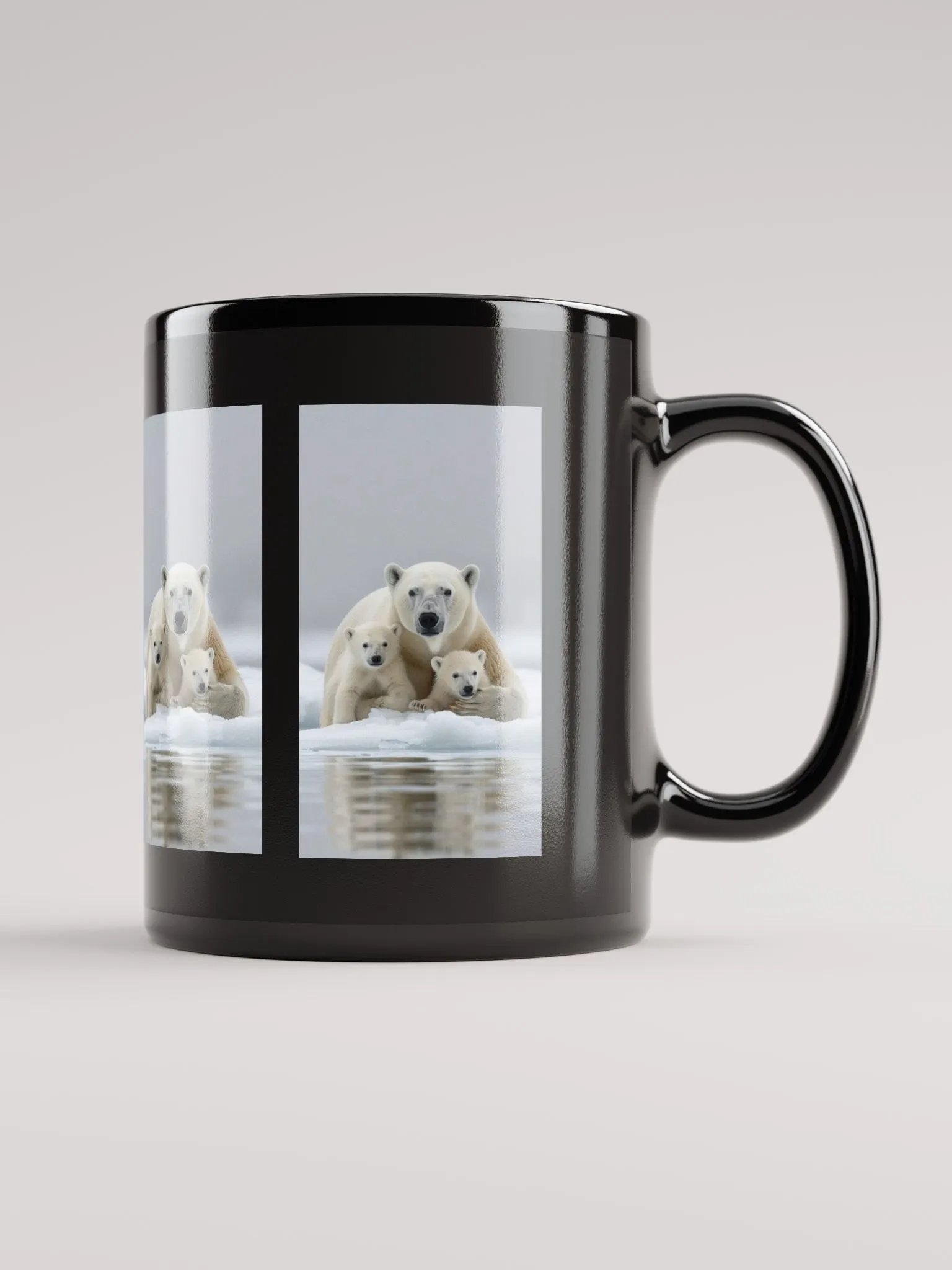 Polar Bear Arctic Reflections Black Glossy Mug product image (1)