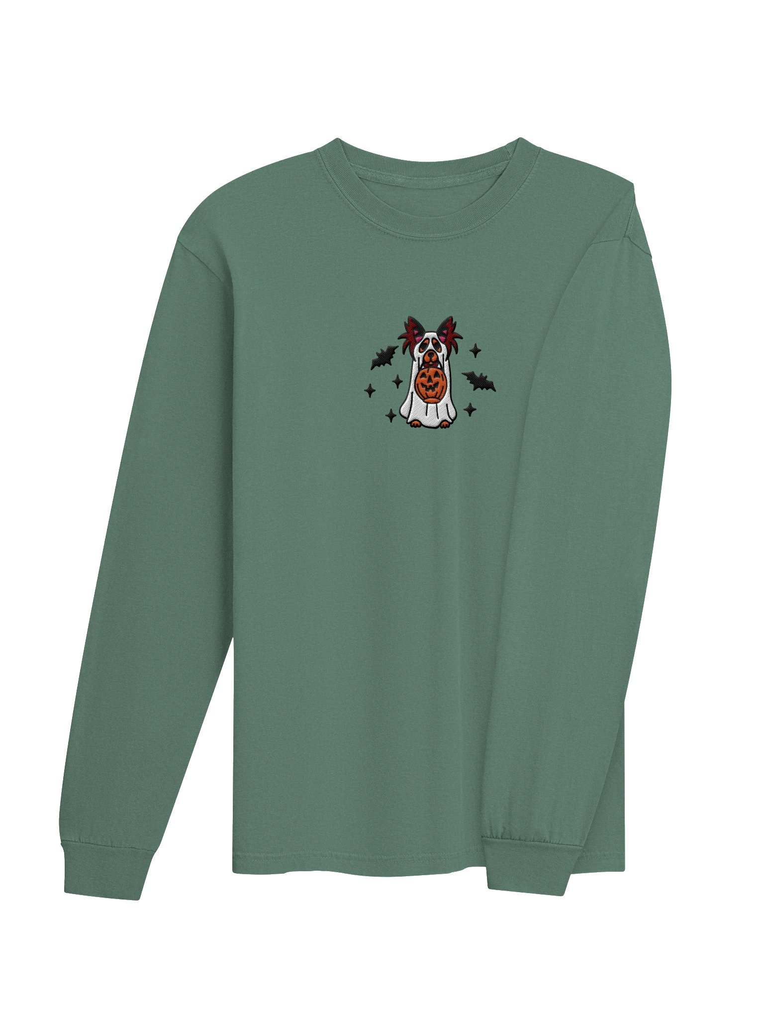 Halloween Longhaired Chihuahua(Chocolate & Tan) Embroidered Long-sleeved T-Shirt product image (7)