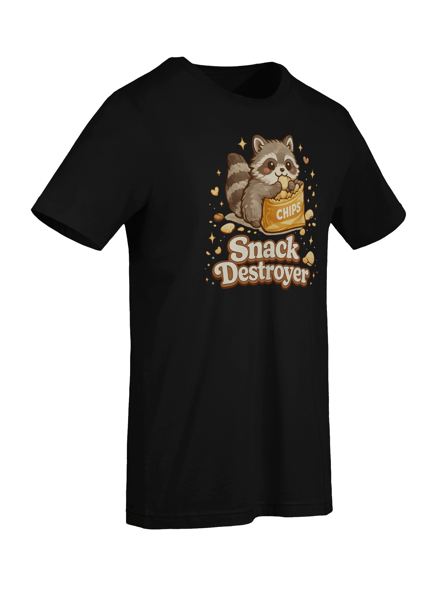 Snack Destroyer Raccoon Graphic Tee, Funny Food Lover Shirt, Cute Silly Couple Shirt Idea product image (7)