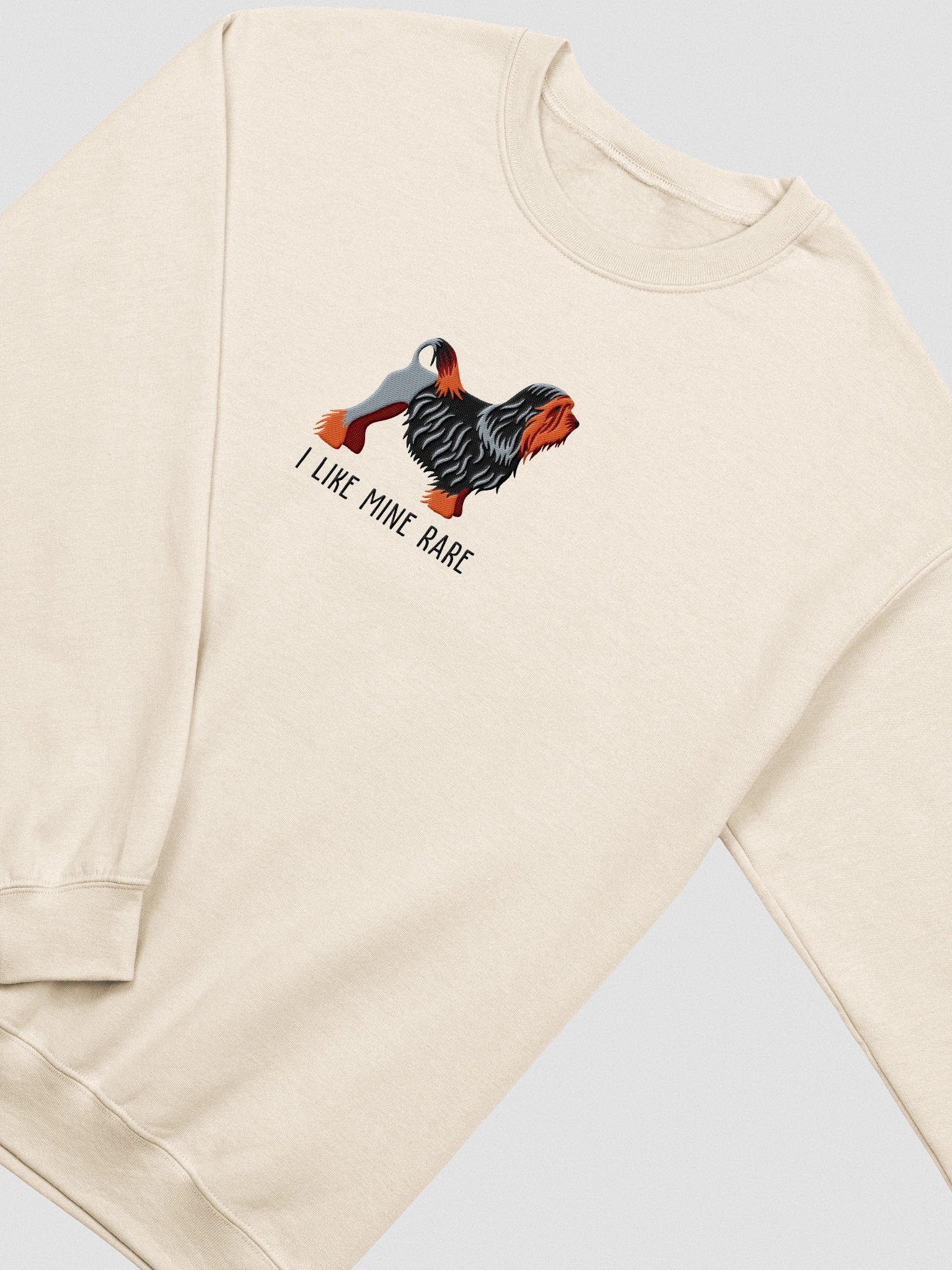 I Like Mine Rare Sweatshirt (Embroidered) of a Löwchen(Black & Tan) product image (6)