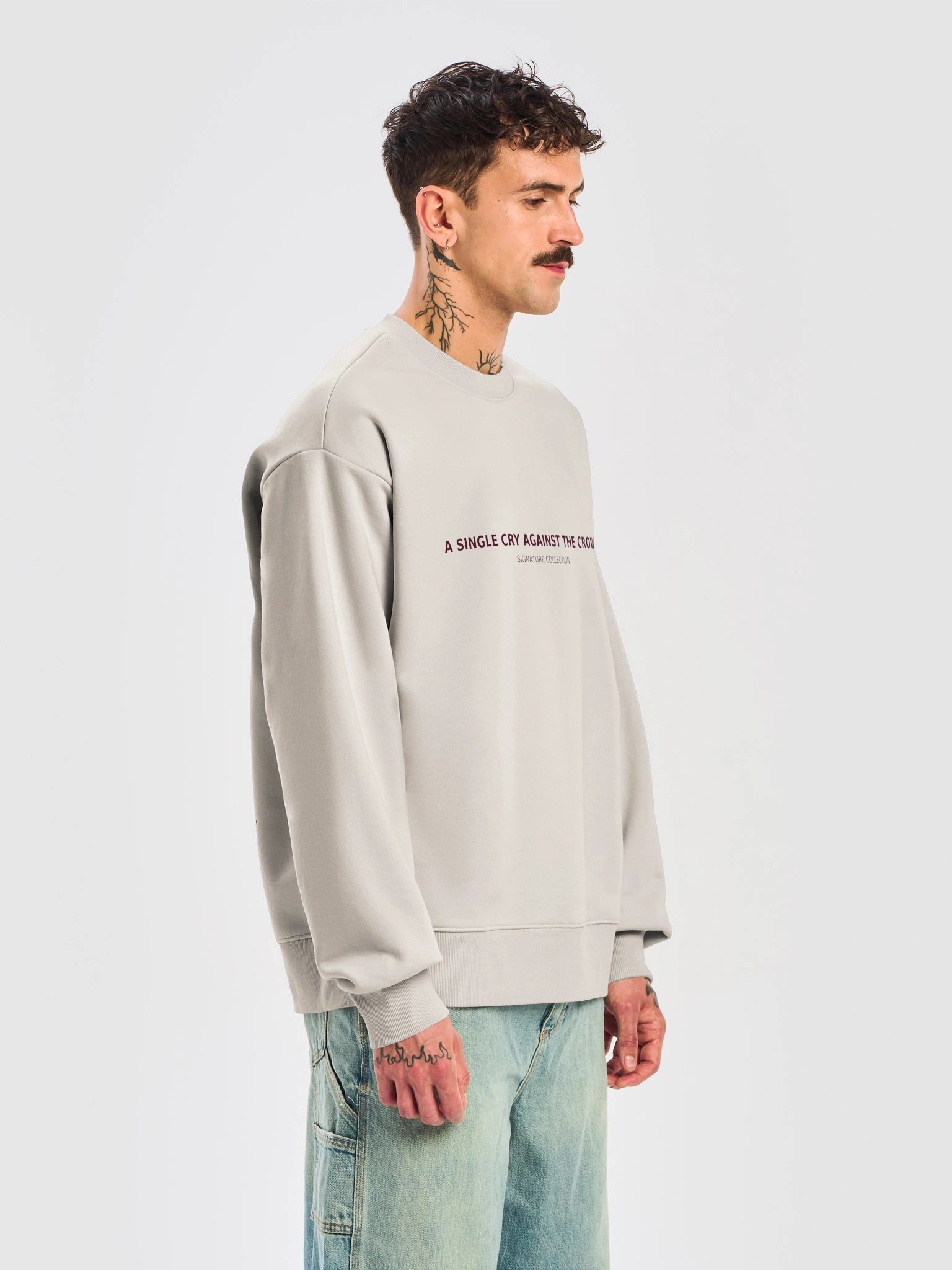 A Single Cry Against the Crowd™ — Signature Heavy Crewneck | Bone Edition product image (8)
