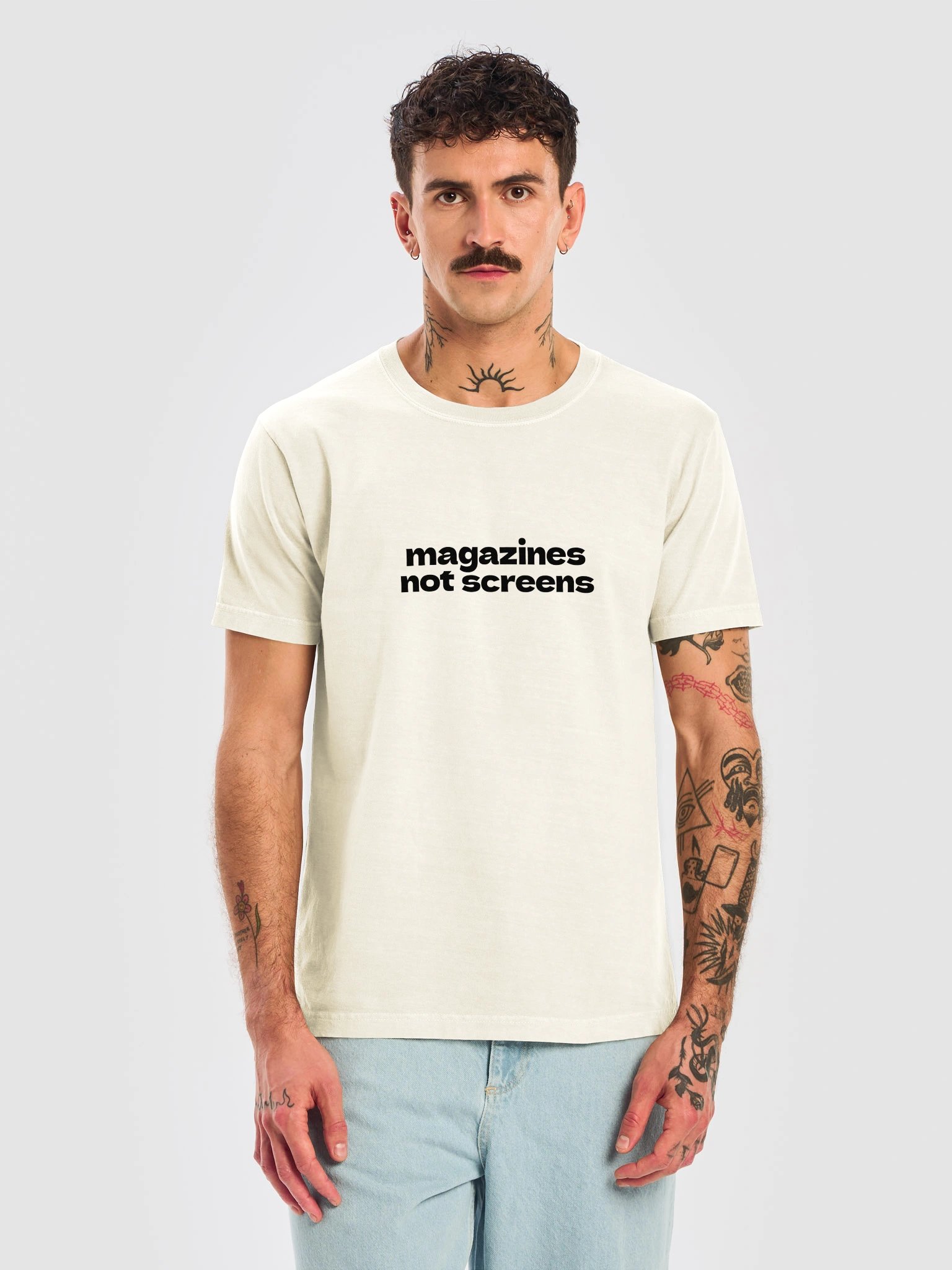 magazines not screens off-white regular tee product image (5)