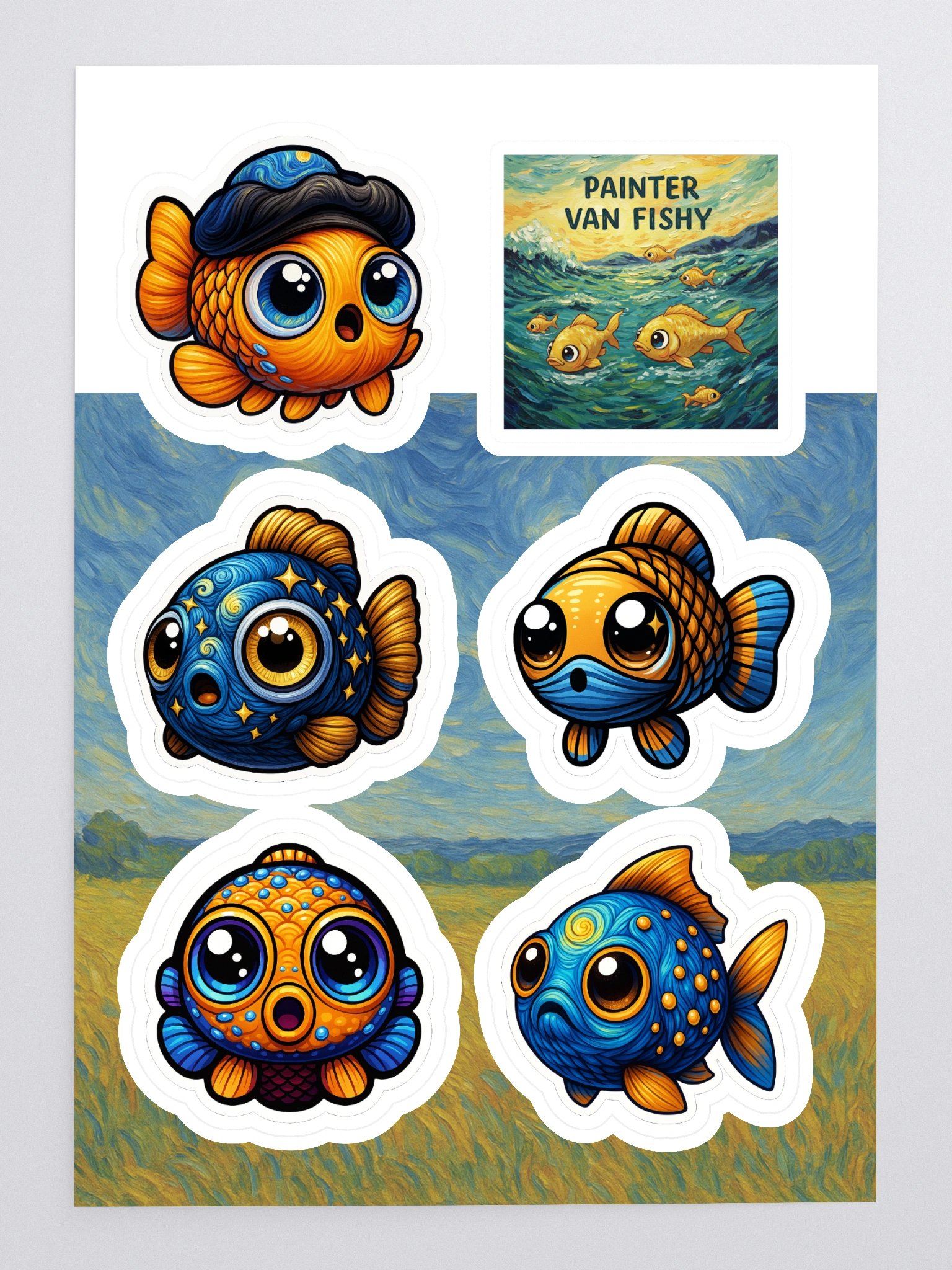 Painter Van Fishy Sticker Sheet product image (3)