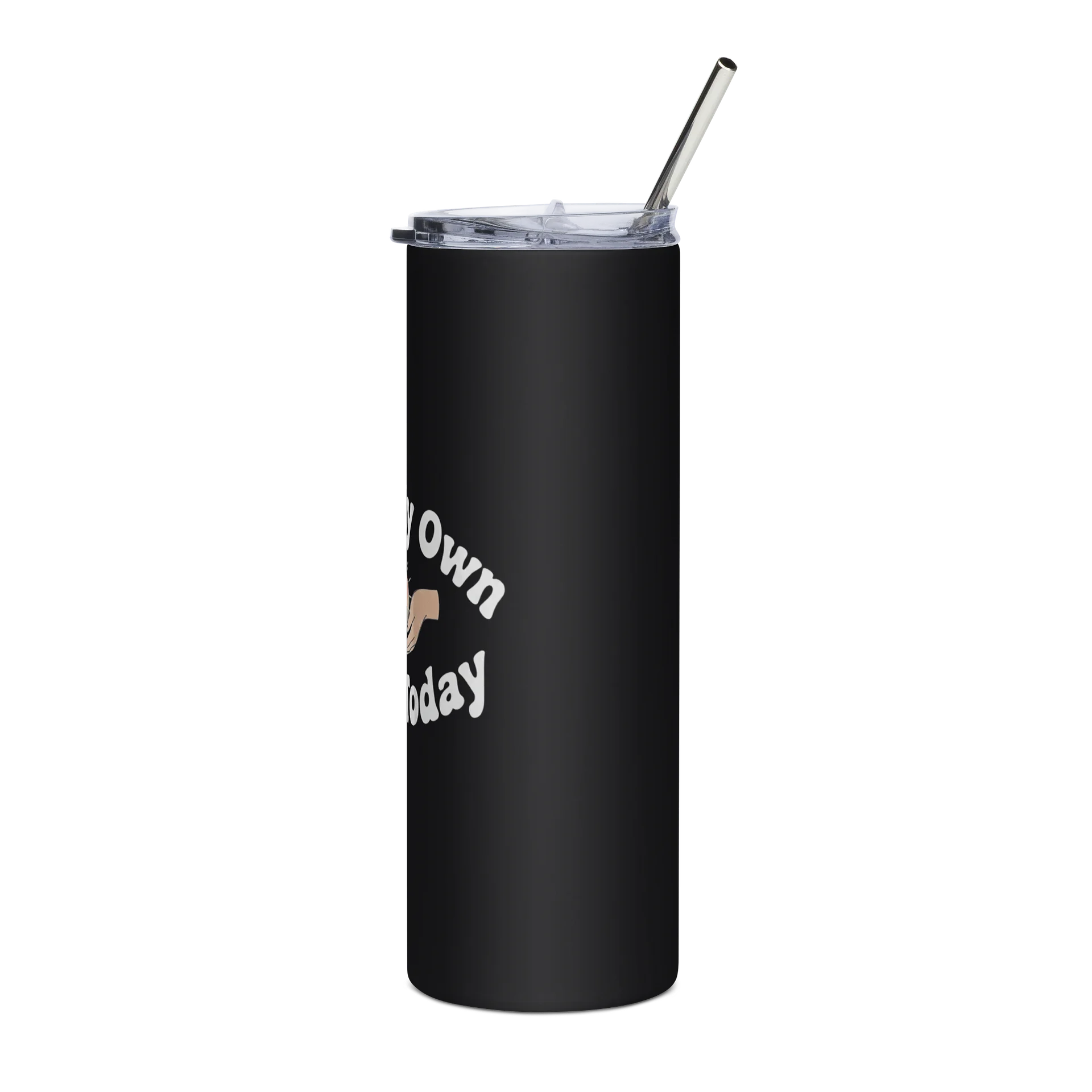 “I Met My Own Needs Today” Black Tumbler with Logo product image (3)