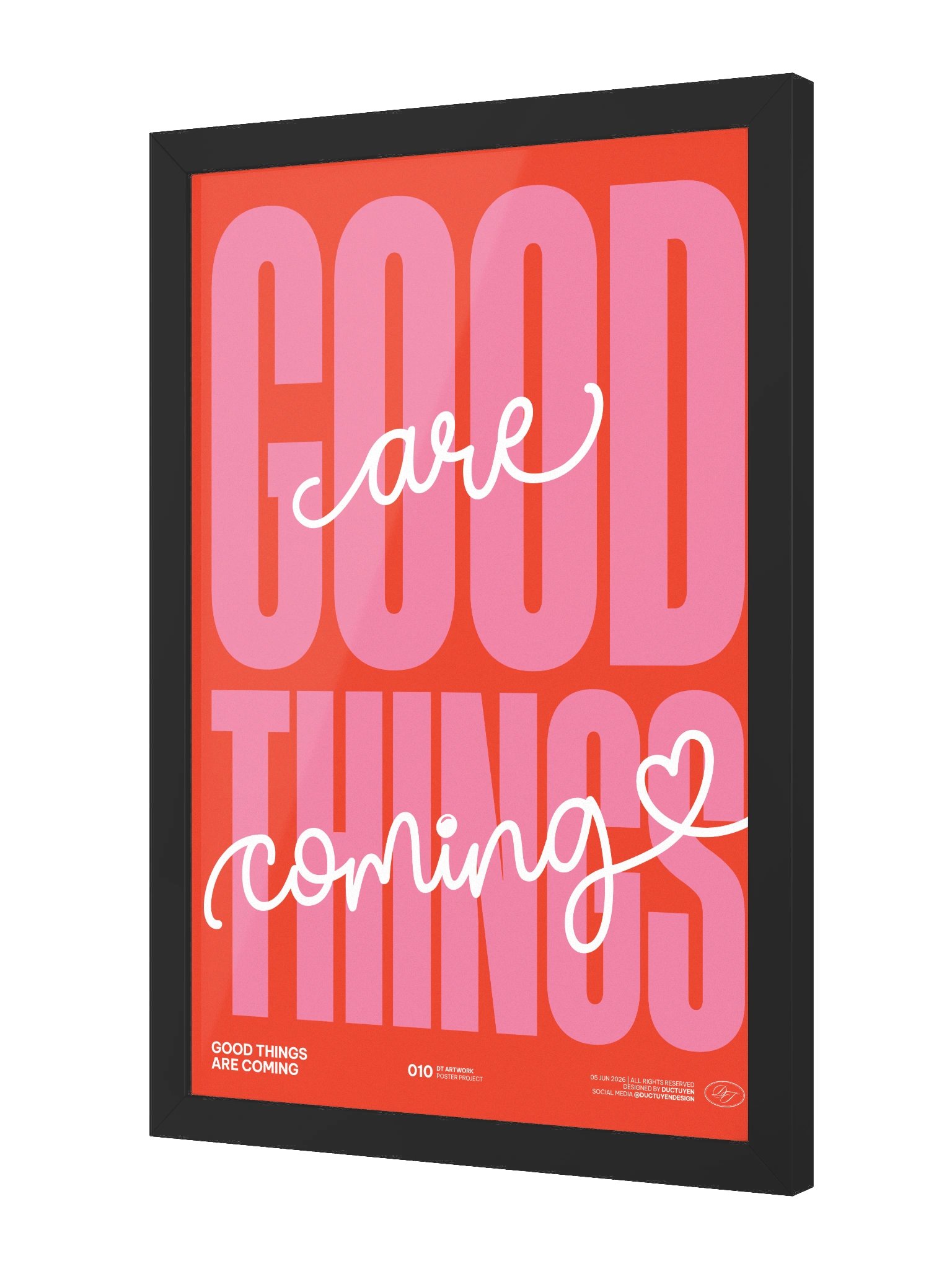 "GOOD THINGS ARE COMING" Typography Framed Poster product image (8)