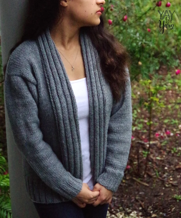 Simple Slouchy Sweater - PDF Cardigan Knitting Pattern & Video Tutorial product image (1)