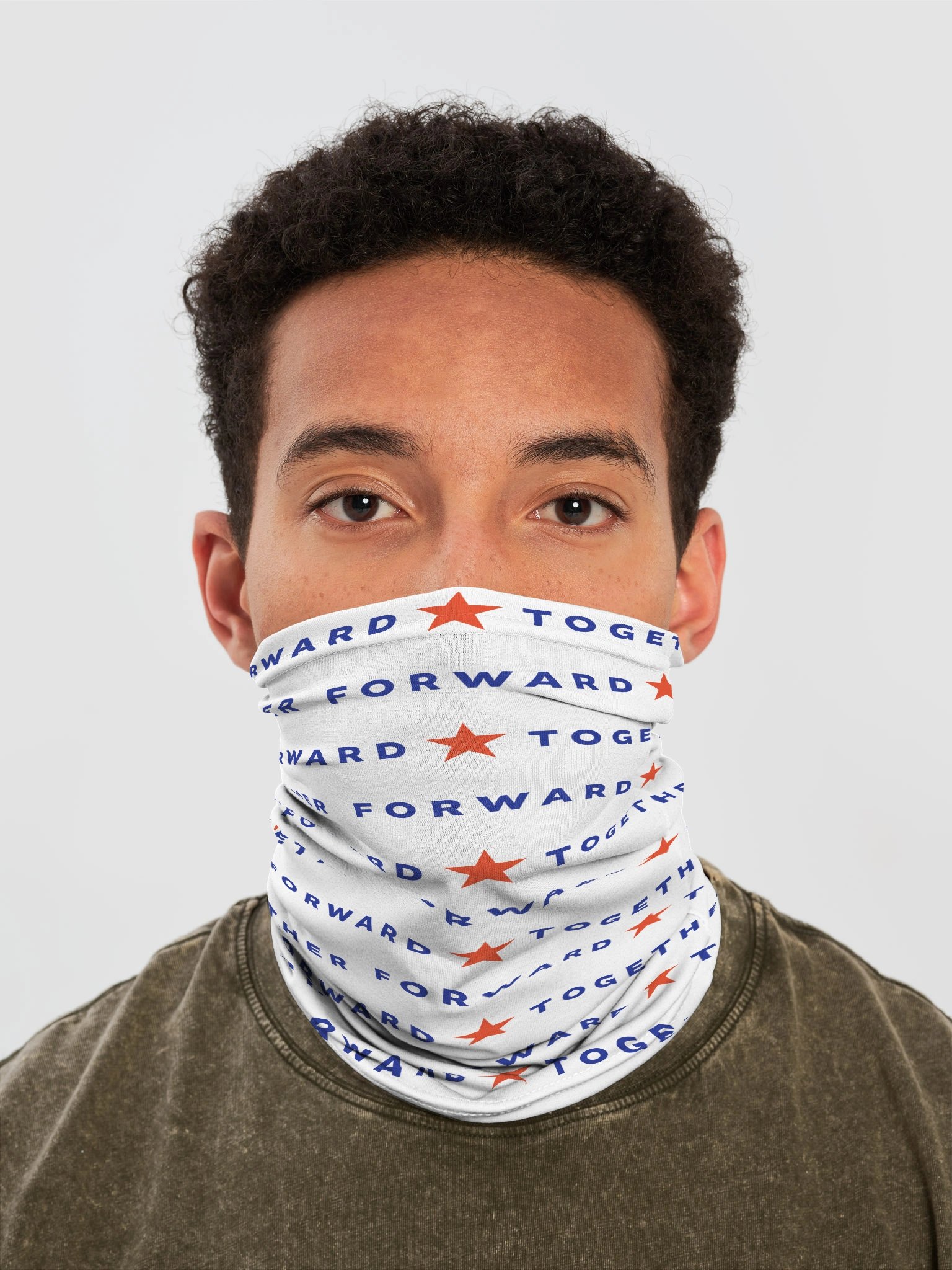 Forward Together Neck Gaiter in White product image (1)